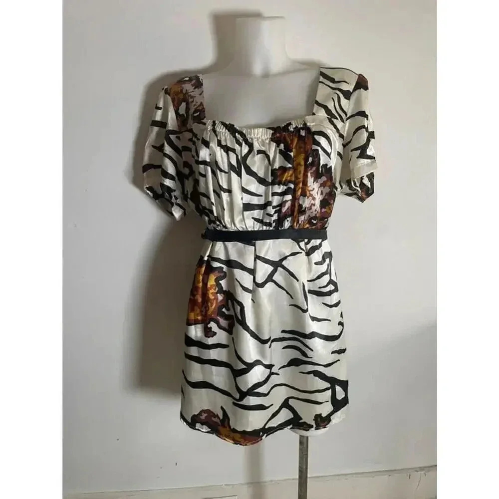 Women's Lane Bryant Zebra Print Mini Silky Dress Size 18/20 GUC!